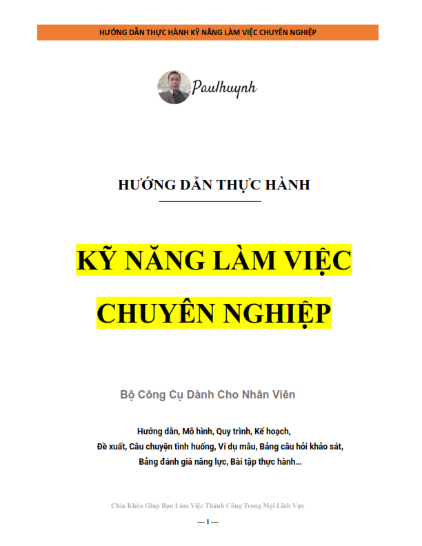 Mục lục sách Kỹ năng làm việc chuyên nghiệp trang 1