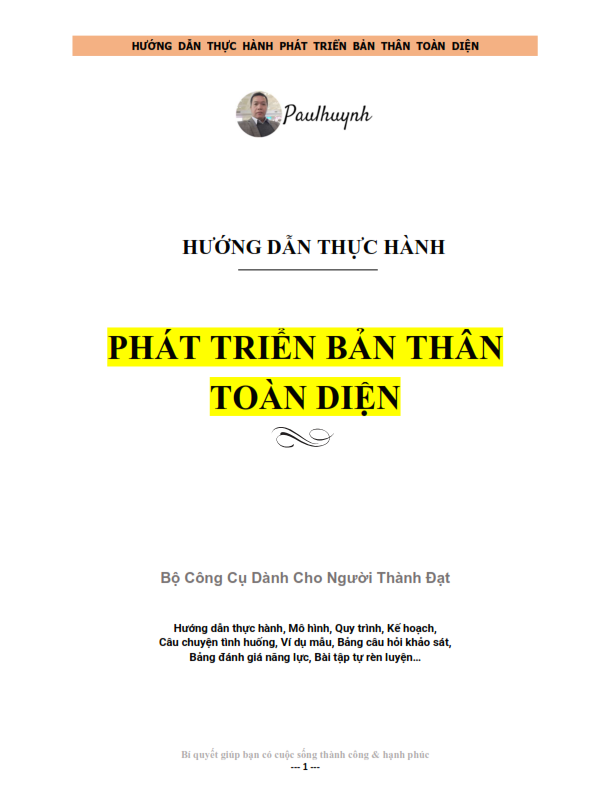 Mục lục sách Phát triển bản thân toàn diện trang 1